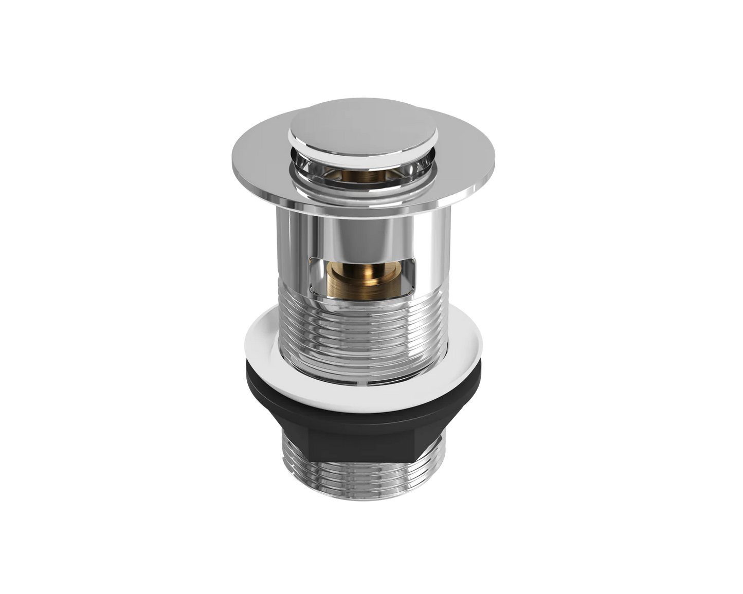 5 x Basin Waste Push Button Click-Clack Basin Waste - Slotted - G1 1/4" - Chrome