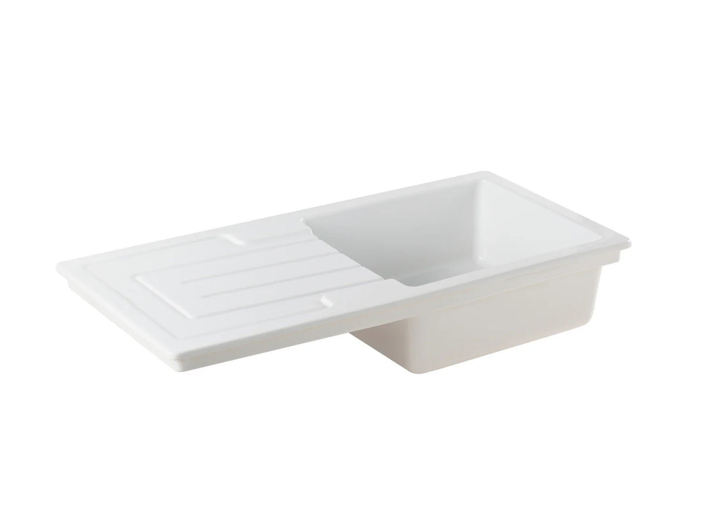 fireclay ceramic angle view of kitchen sink
